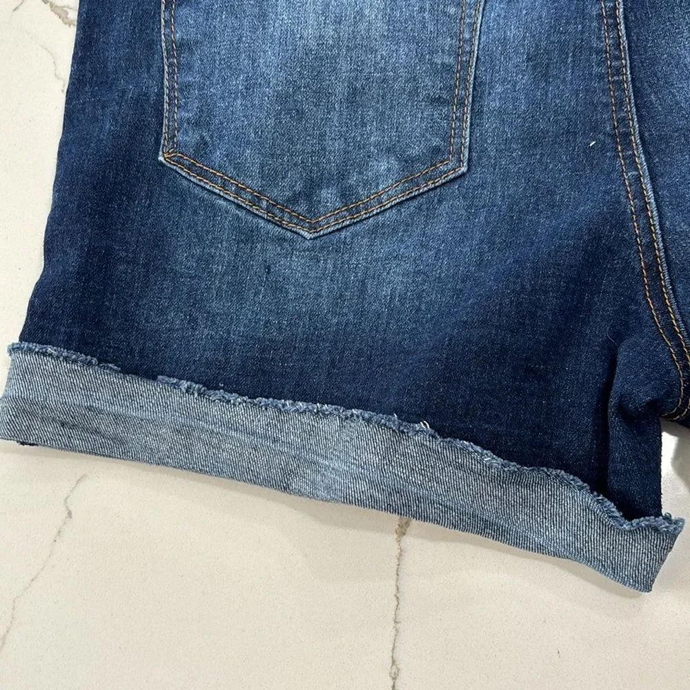 Vigoss | Marley Short Juniors Blue Denim Cuffed Jeans Shorts Size 11 Women's